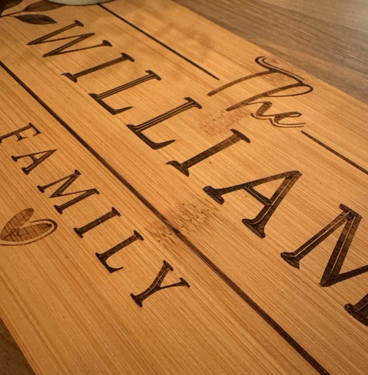 Personalised Family Bamboo Serving Board | Wooden Serving Board | Engraved Wood | Kitchen Board | Custom Serving Board | Cheese Board Name - Image 2