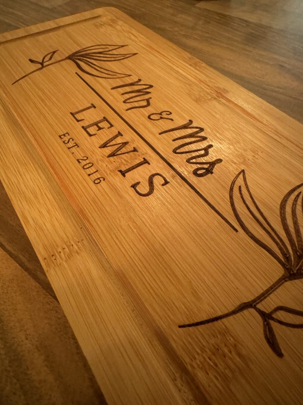 Personalised Wedding Bamboo Serving Board | Gifts For Couples | Engraved Wedding Gifts | House Gift | Anniversary Gift | Wedding Gift Idea - Image 2