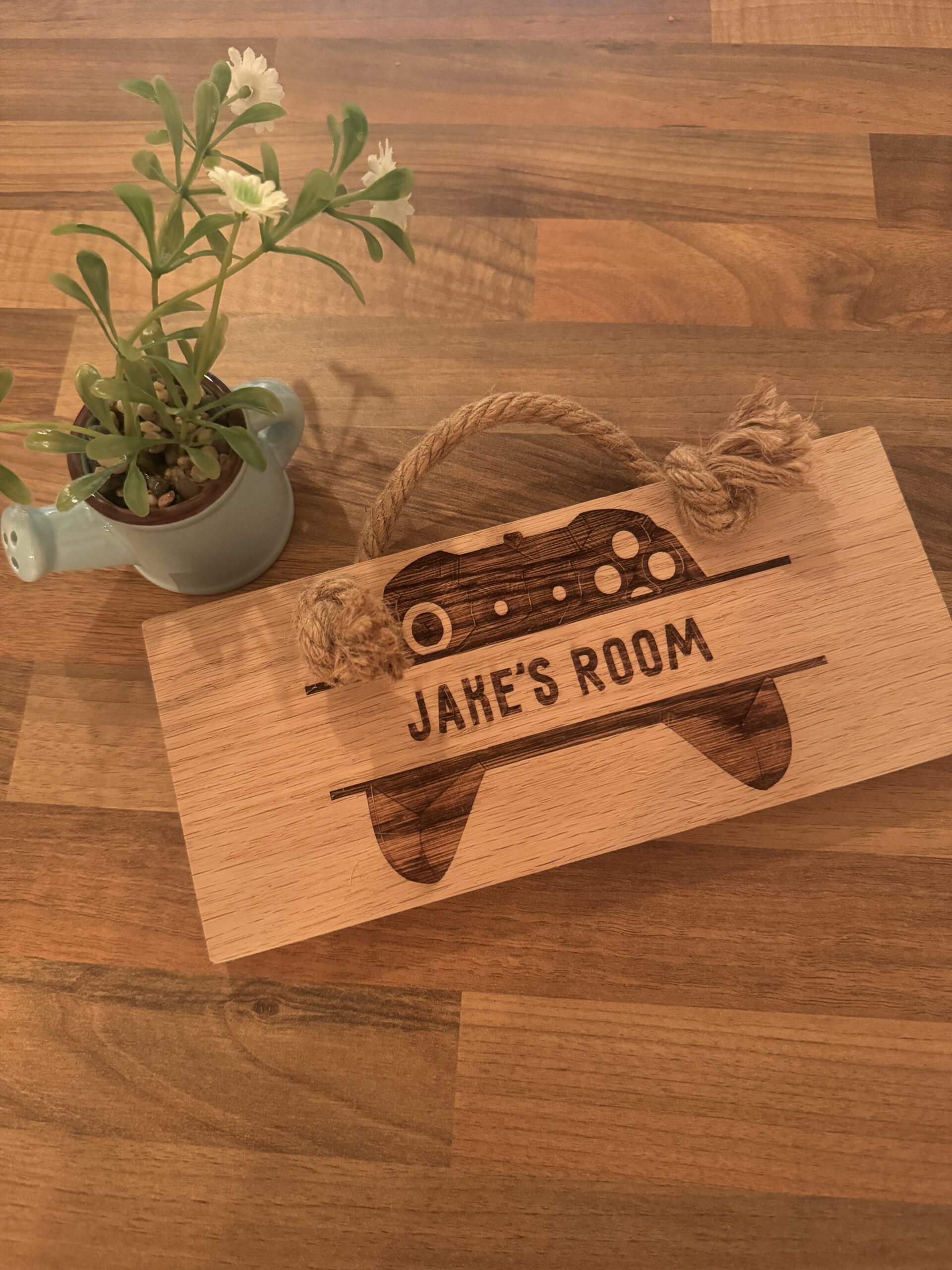 Personalised Gaming Room Oak Door Sign | Personalised Name Plaque - Image 2