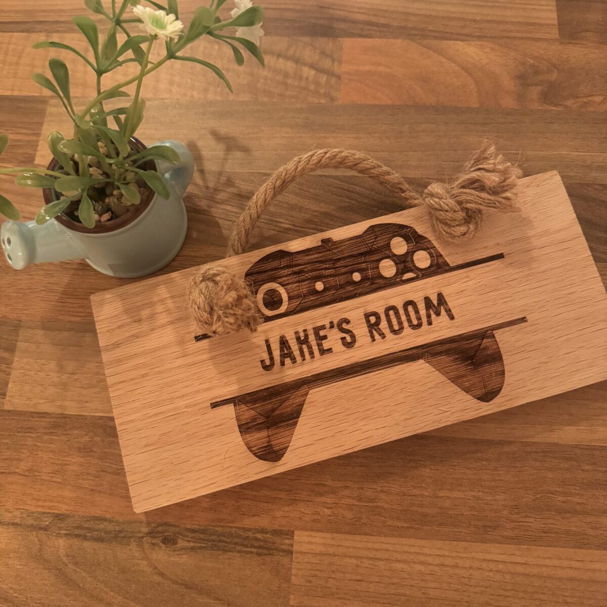 Personalised Gaming Room Oak Door Sign | Personalised Name Plaque | Door Sign Personalised | Kids Door Sign | Room Decoration for Gamer