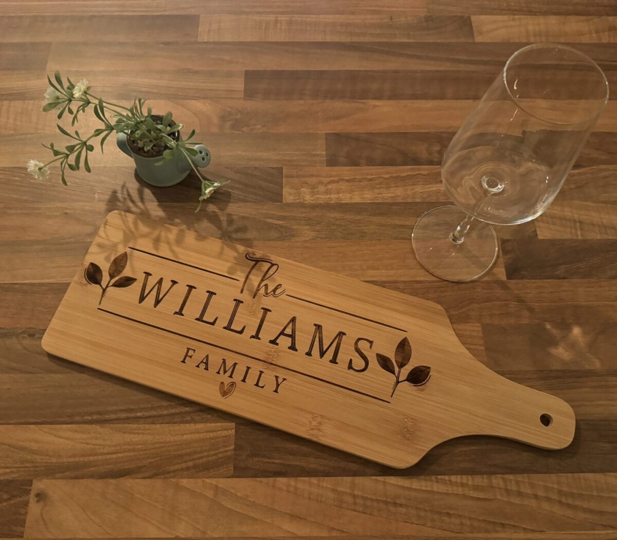 Personalised Family Bamboo Serving Board | Wooden Serving Board | Engraved Wood | Kitchen Board | Custom Serving Board | Cheese Board Name