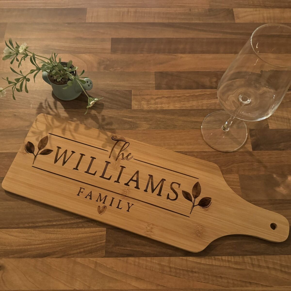 Personalised Family Bamboo Serving Board | Wooden Serving Board | Engraved Wood | Kitchen Board | Custom Serving Board | Cheese Board Name