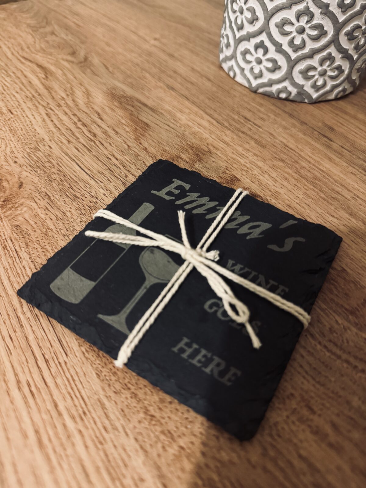 Personalised ‘Wine Goes Here’ Slate Coaster | Gift Ideas for Mum | Custom Coaster | Personalised Coaster | Wine Gifts | Wine Coaster | Funny - Image 4