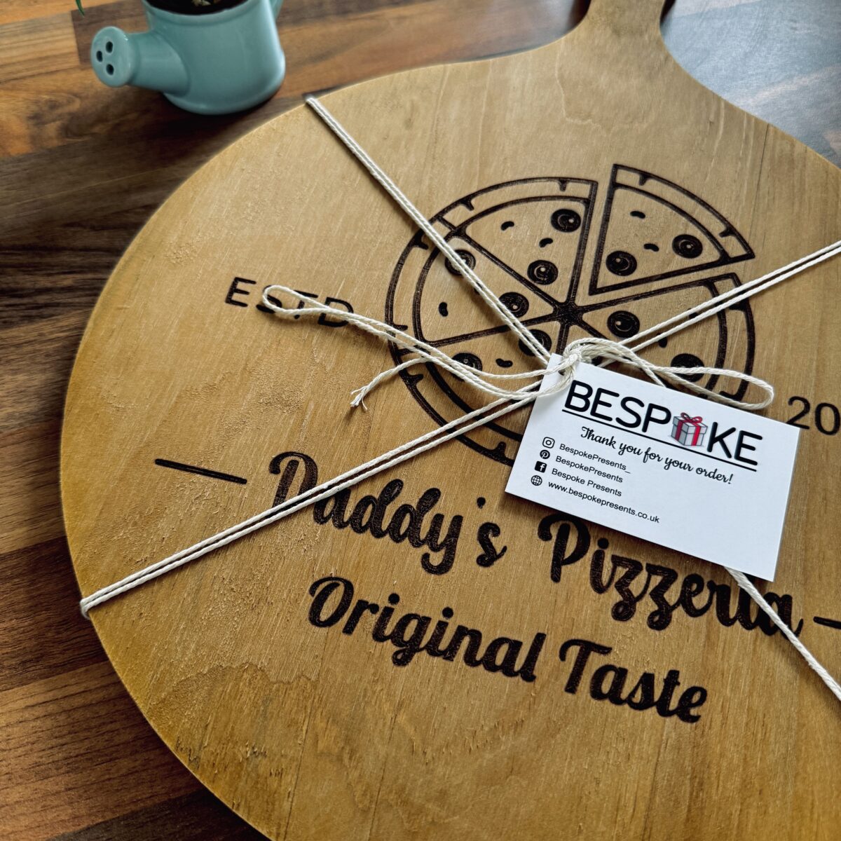 Large Acacia Wooden Pizza Board | Personalised Pizza Board | Gifts for Pizza Lovers | Custom Pizza Board | Pizza Present | Pizza Paddle