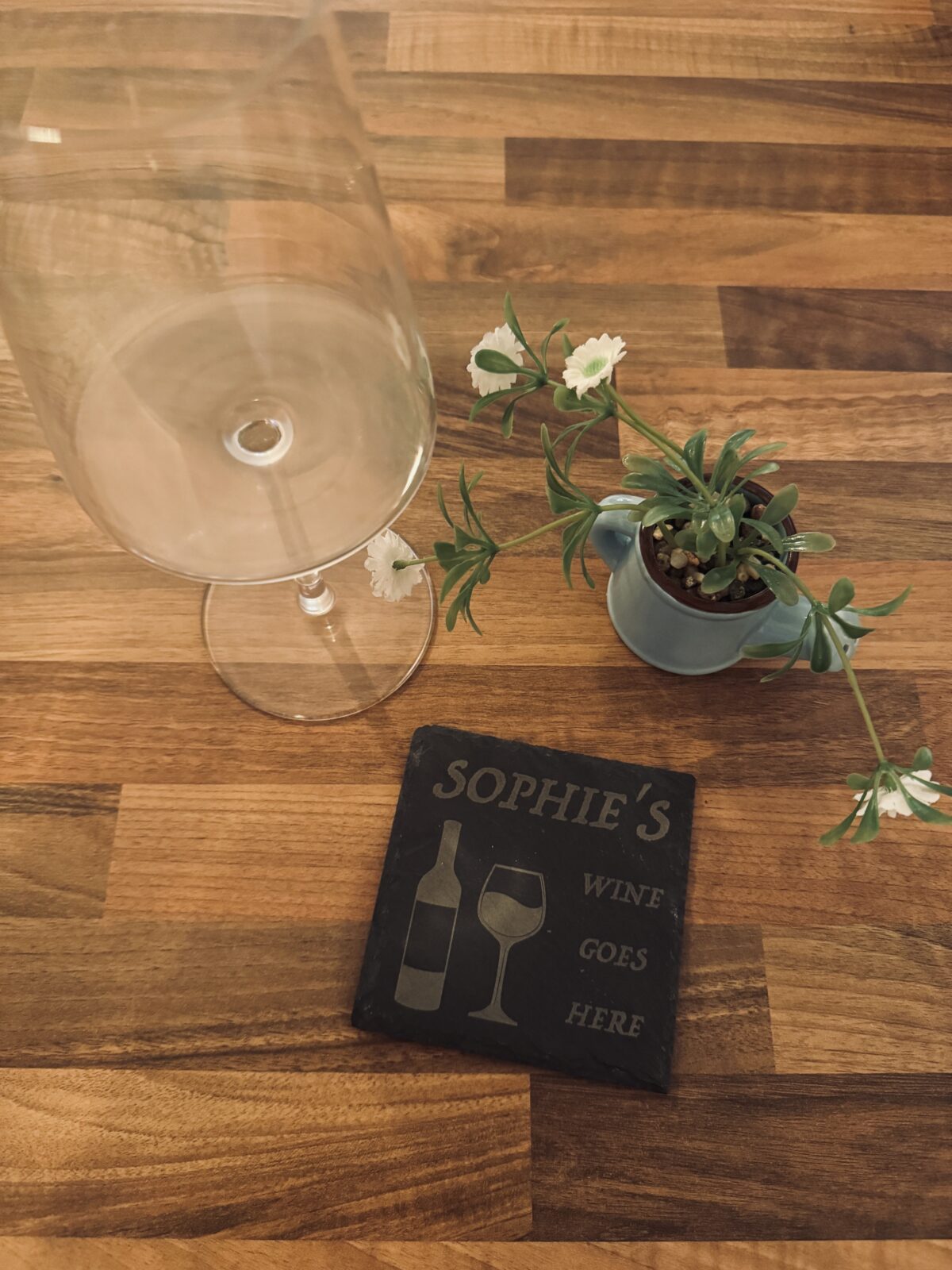 Personalised ‘Wine Goes Here’ Slate Coaster | Gift Ideas for Mum | Custom Coaster | Personalised Coaster | Wine Gifts | Wine Coaster | Funny