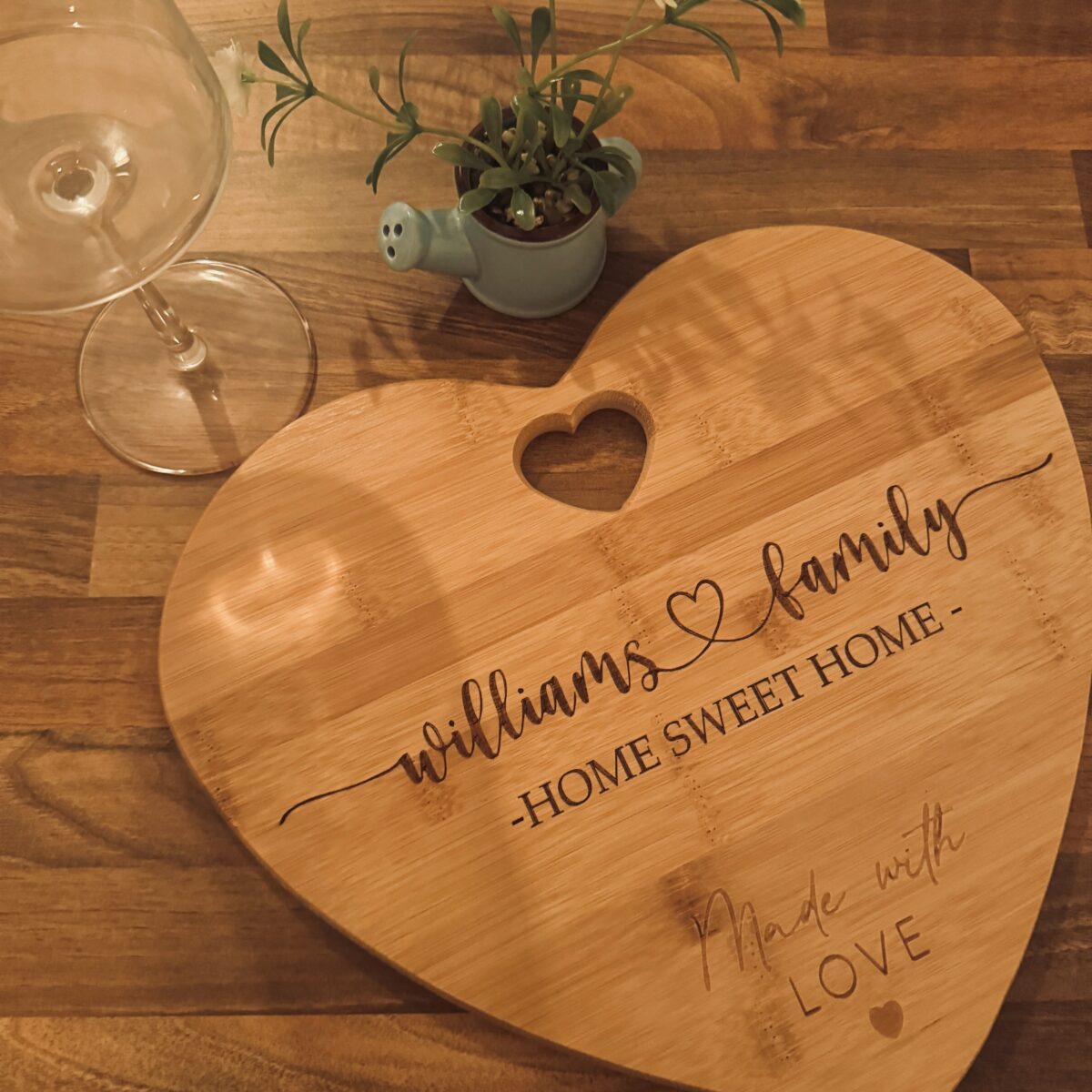 Heart-Shaped Chopping Board | Chunky Chopping Board | Wooden Heart Chopping Board | Personalised Chopping Board | Personalised Cheese Board