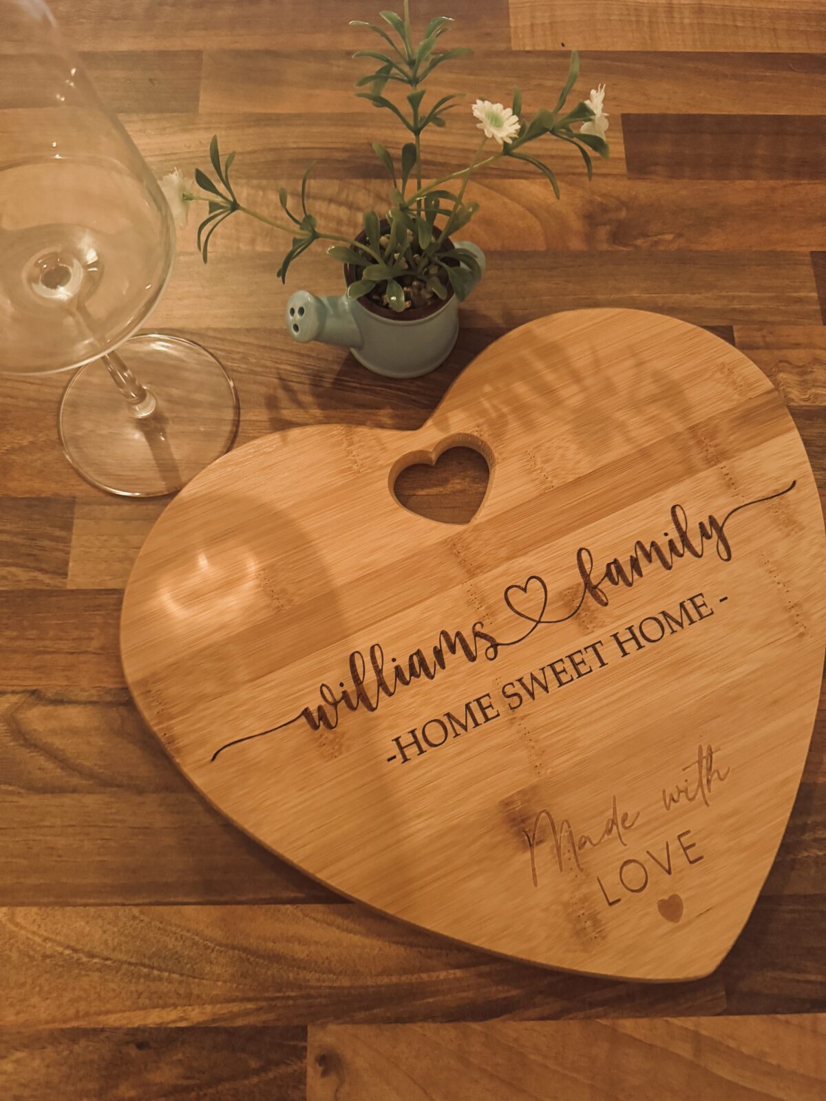 Heart-Shaped Chopping Board | Chunky Chopping Board | Wooden Heart Chopping Board | Personalised Chopping Board | Personalised Cheese Board