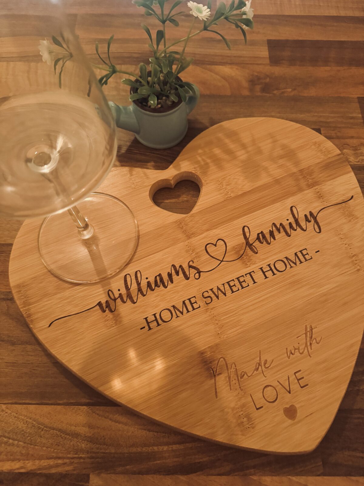 Heart-Shaped Chopping Board | Chunky Chopping Board | Wooden Heart Chopping Board | Personalised Chopping Board | Personalised Cheese Board - Image 3