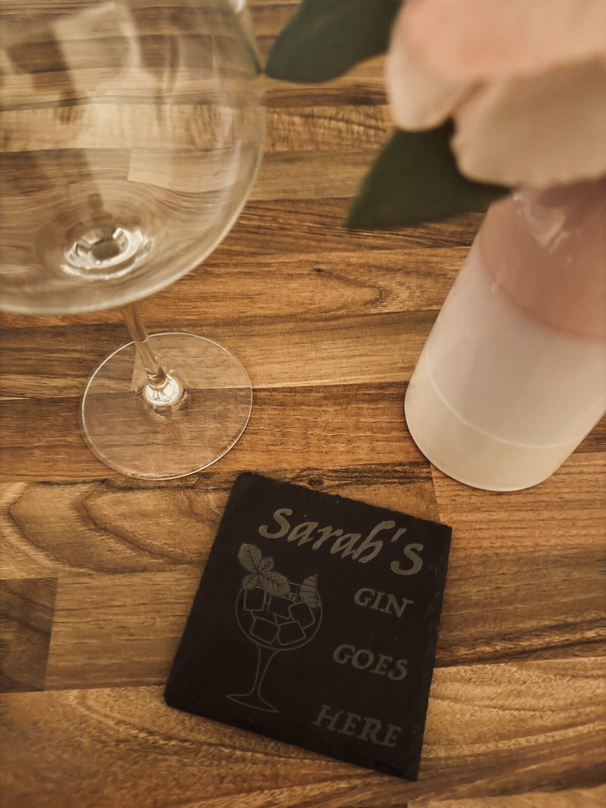 Personalised ‘Gin Goes Here’ Slate Coaster | Gin Coasters | Custom Coaster | Gin Gifts | Gifts for Gin Lovers | Personalised Coaster - Image 2