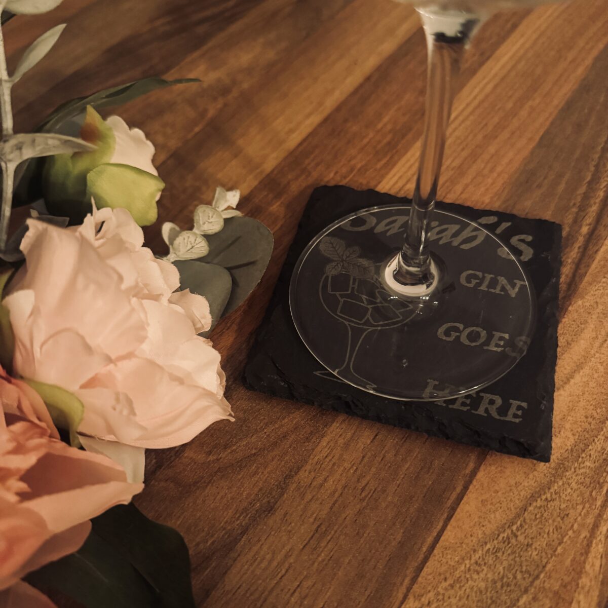 Personalised ‘Gin Goes Here’ Slate Coaster | Gin Coasters | Custom Coaster | Gin Gifts | Gifts for Gin Lovers | Personalised Coaster