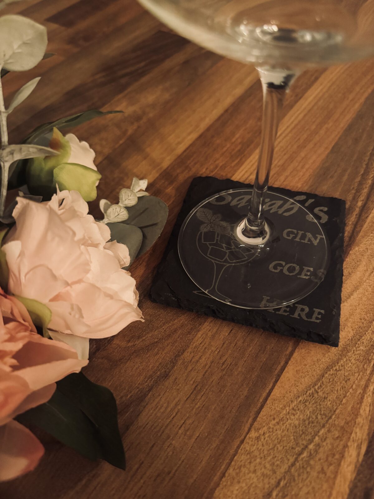 Personalised ‘Gin Goes Here’ Slate Coaster | Gin Coasters | Custom Coaster | Gin Gifts | Gifts for Gin Lovers | Personalised Coaster