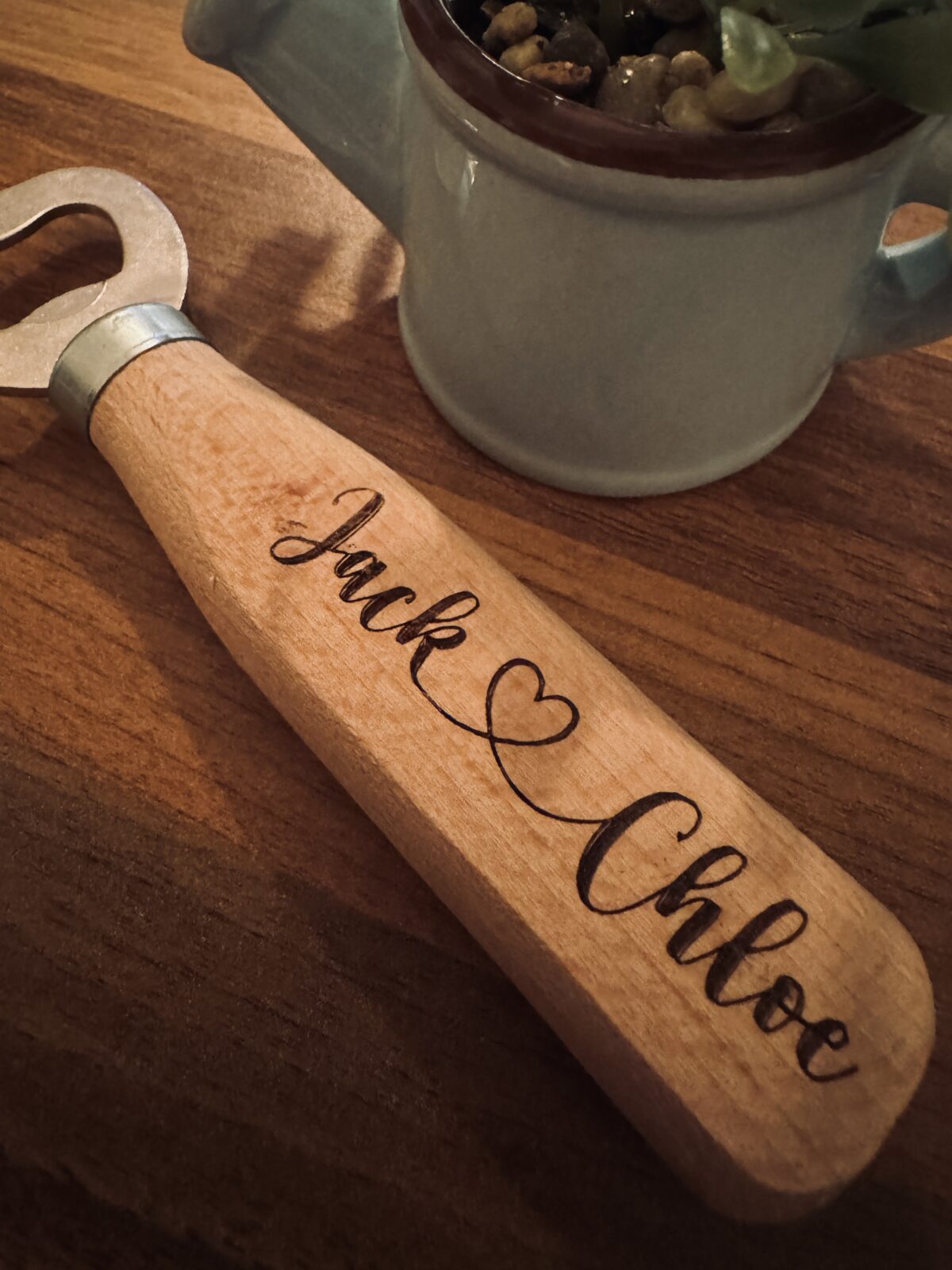 Personalised Valentines Bottle Opener | Wooden Bottle Opener | Laser Engraved | Gifts for Couples | Gifts for Him - Image 3