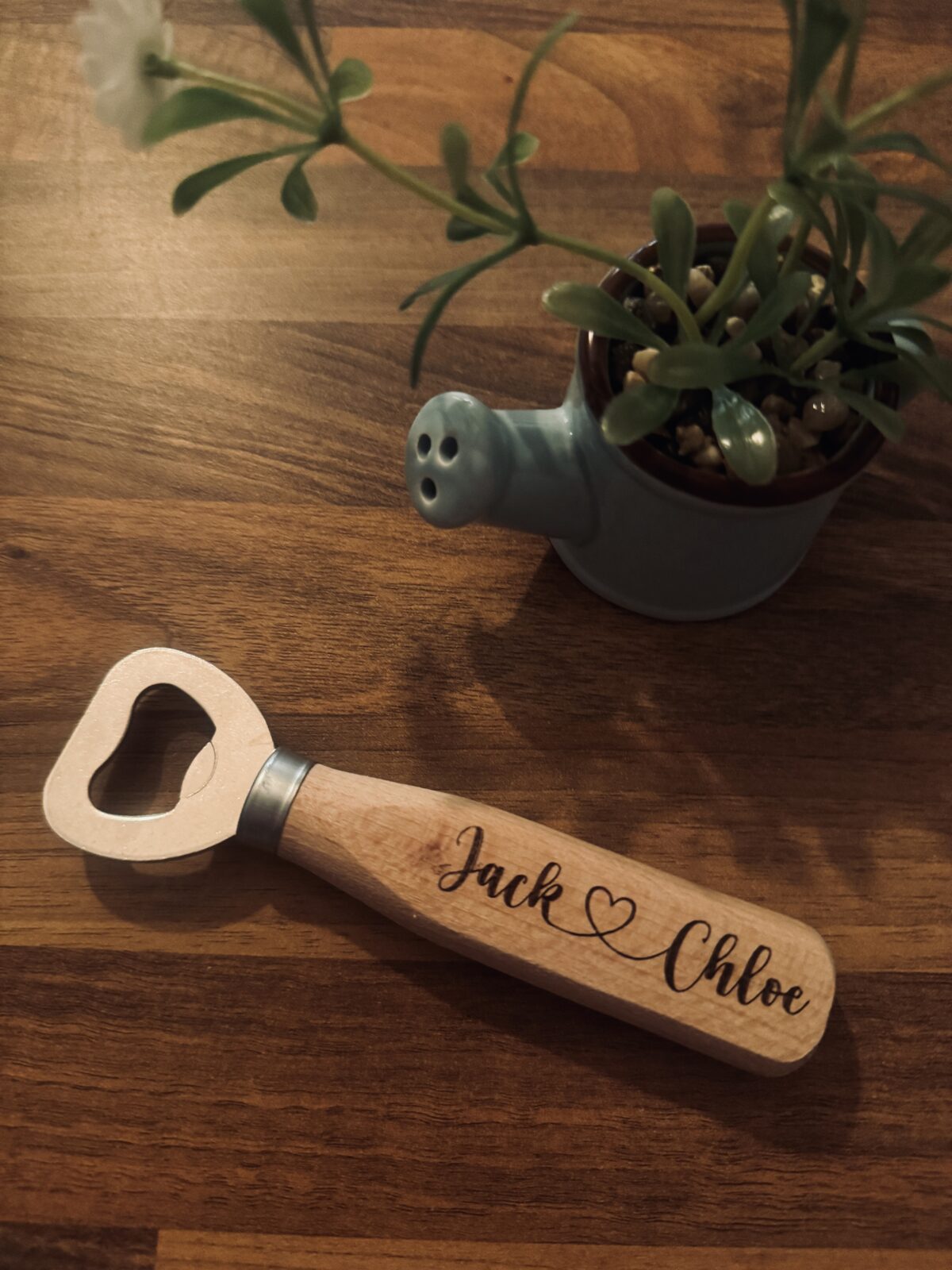 Personalised Valentines Bottle Opener | Wooden Bottle Opener | Laser Engraved | Gifts for Couples | Gifts for Him - Image 2