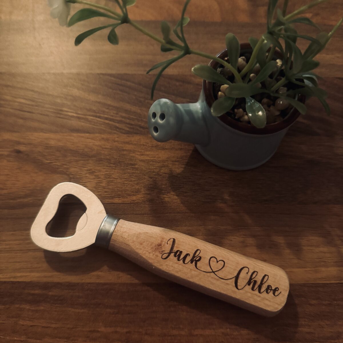 Personalised Valentines Bottle Opener | Wooden Bottle Opener | Laser Engraved | Gifts for Couples | Gifts for Him