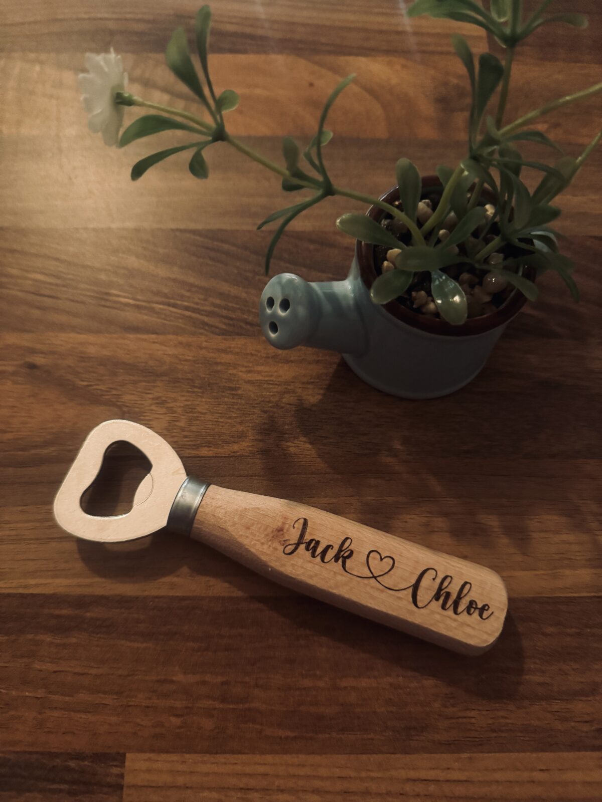 Personalised Valentines Bottle Opener | Wooden Bottle Opener | Laser Engraved | Gifts for Couples | Gifts for Him