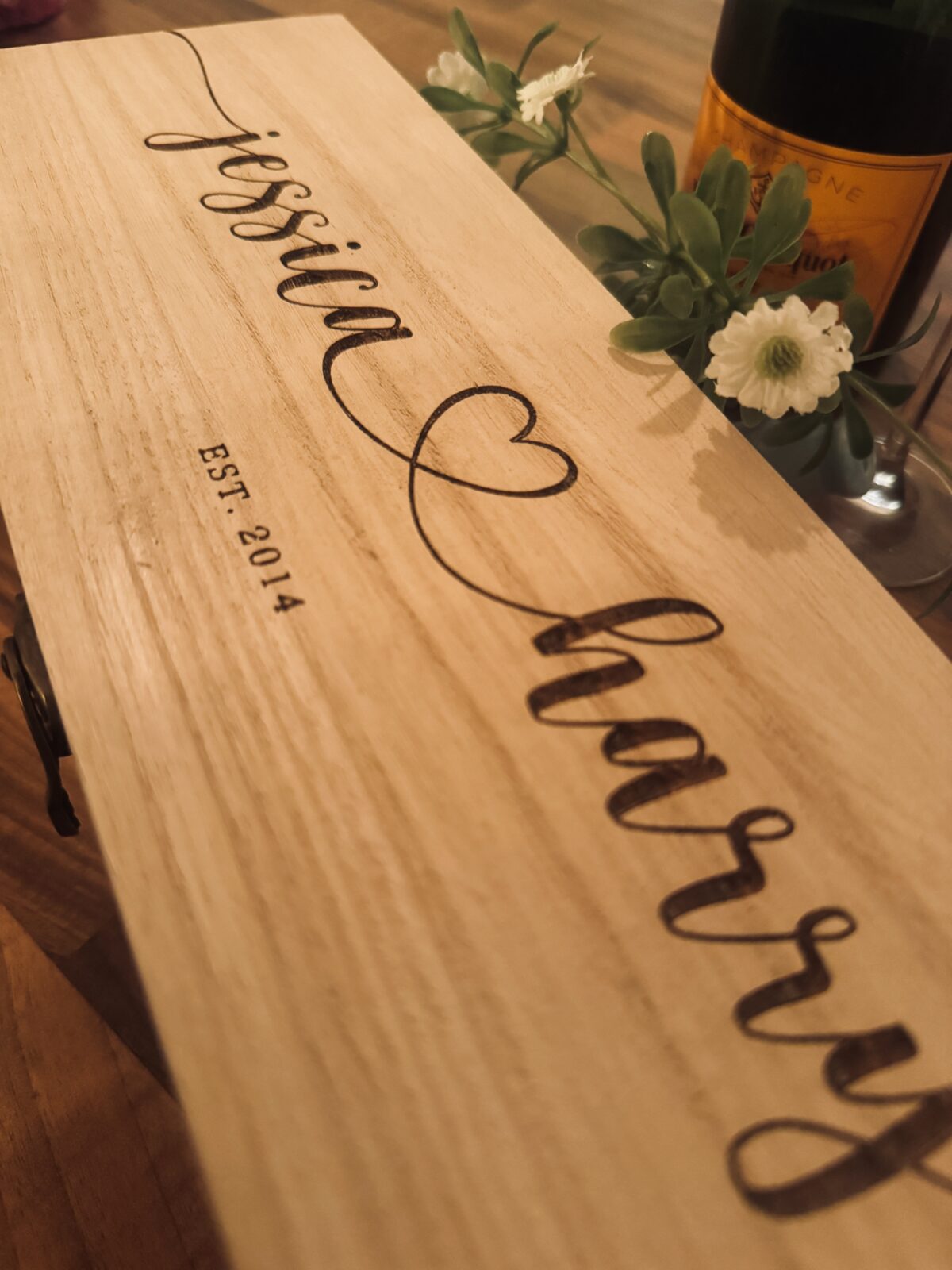 Personalised Wine Box Wedding | Personalised Wooden Wine Box | Wooden Gift Box | Wooden Bottle Box | Engraved Wine Box | Wedding Gift Idea - Image 2
