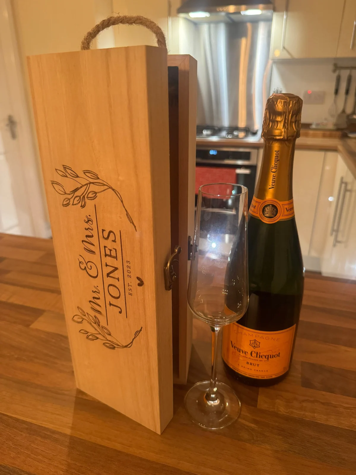 Personalised Wine Box Wedding | Personalised Wooden Wine Box | Wooden Gift Box | Wooden Bottle Box | Engraved Wine Box | Wedding Gift Idea - Image 3