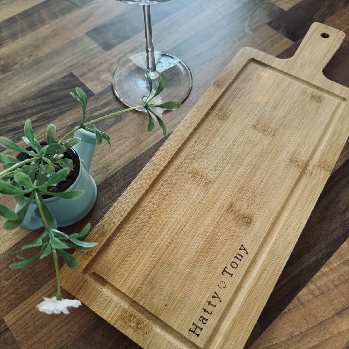Personalised Couple’s Love Bamboo Serving Board | Serving Board Wedding | Personalised Cheese Board | Personalised Wooden Gifts | Rustic