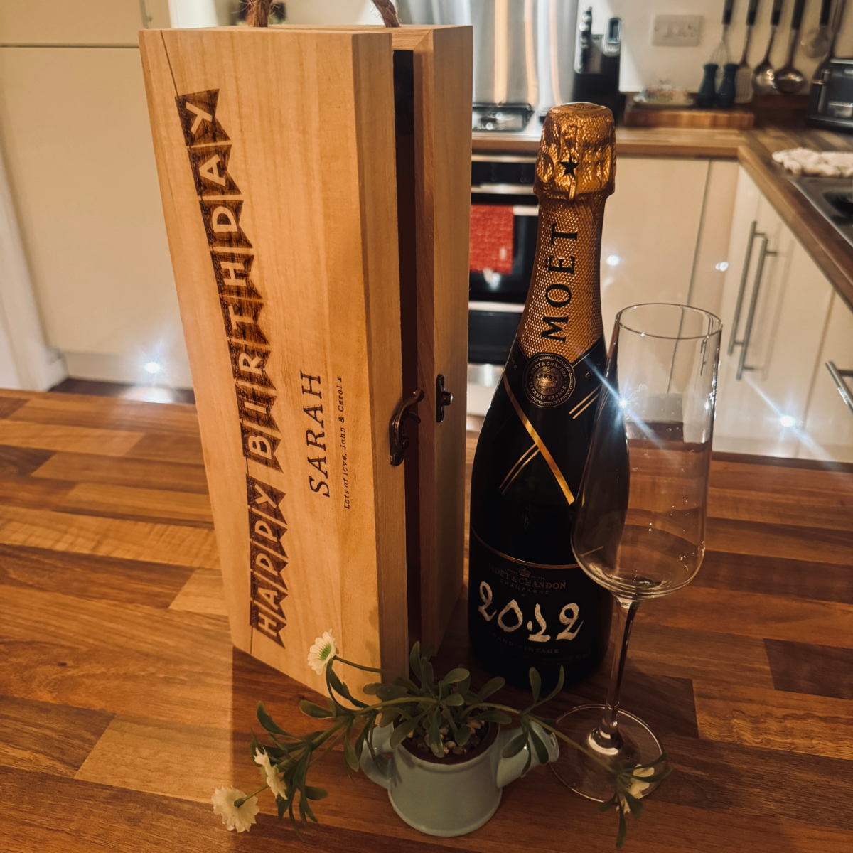 Personalised Birthday Wine Box | Personalised Wooden Wine Box | Wooden Gift Box | Wooden Bottle Box | Engraved Wine Box | Birthday Gift Idea
