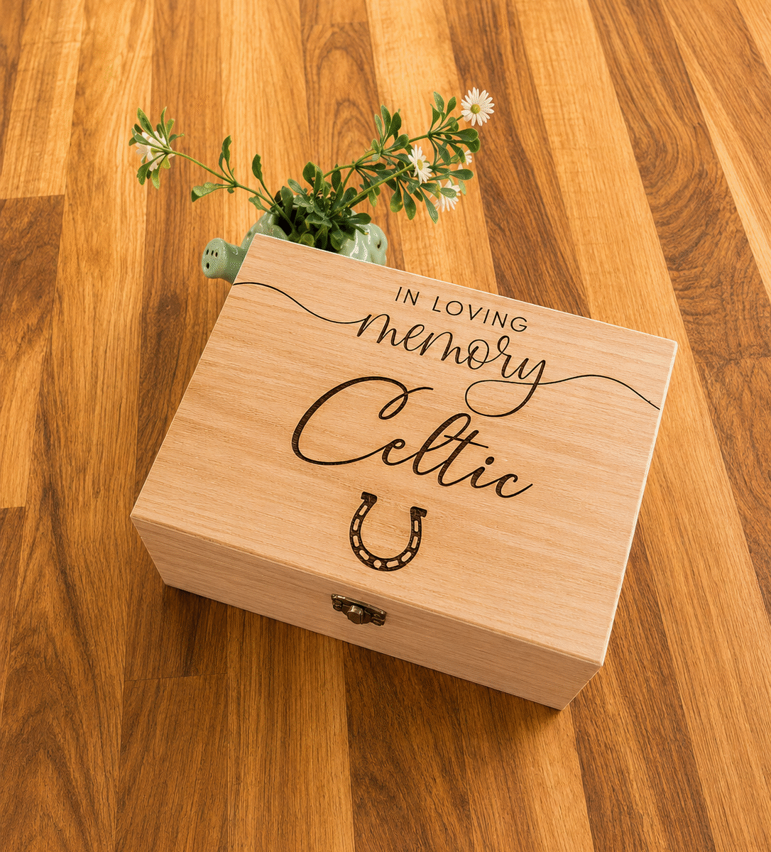 Personalised Memorial Wooden Horse Memory Box | Memorial Pet Keepsake Box