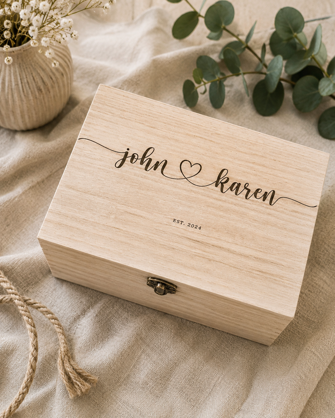 Personalised Couple's Memory Box | Personalised Wooden Box - Image 2