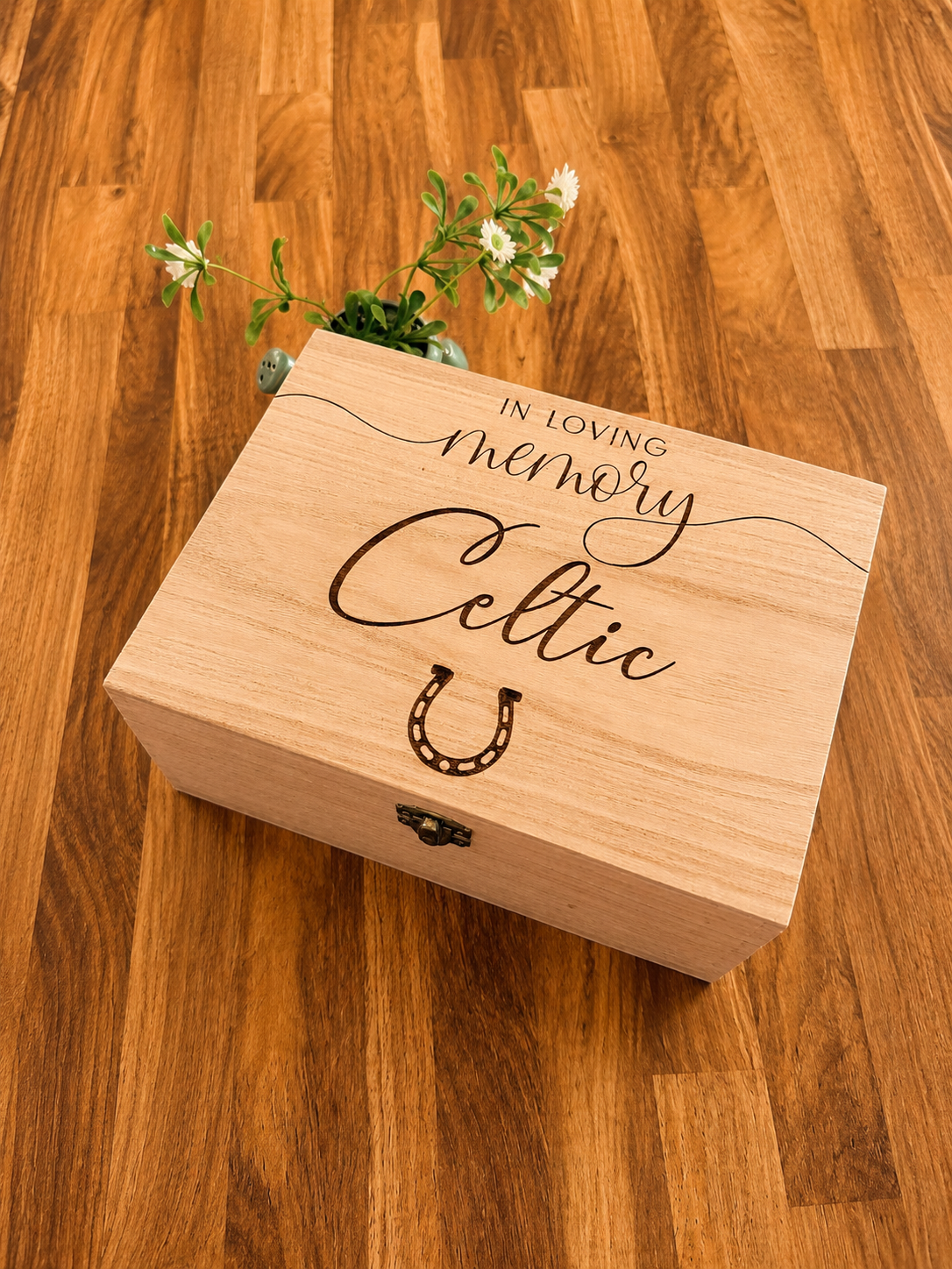Personalised Memorial Wooden Horse Memory Box | Memorial Pet Keepsake Box - Image 2