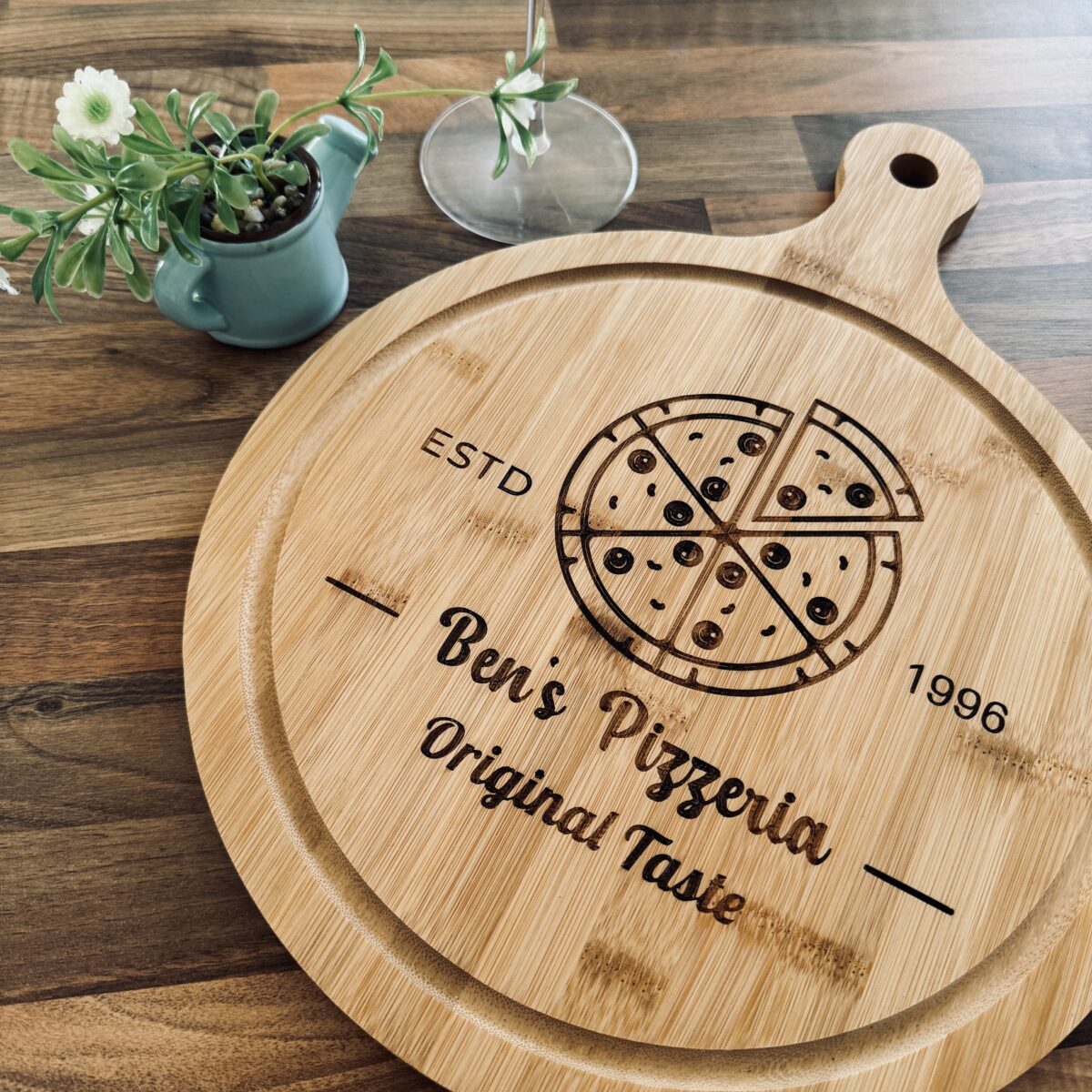 Chunky Bamboo Wooden Pizza Board | Personalised Pizza Board | Gifts for Pizza Lovers | Custom Pizza Board | Pizza Present | Pizza Paddle
