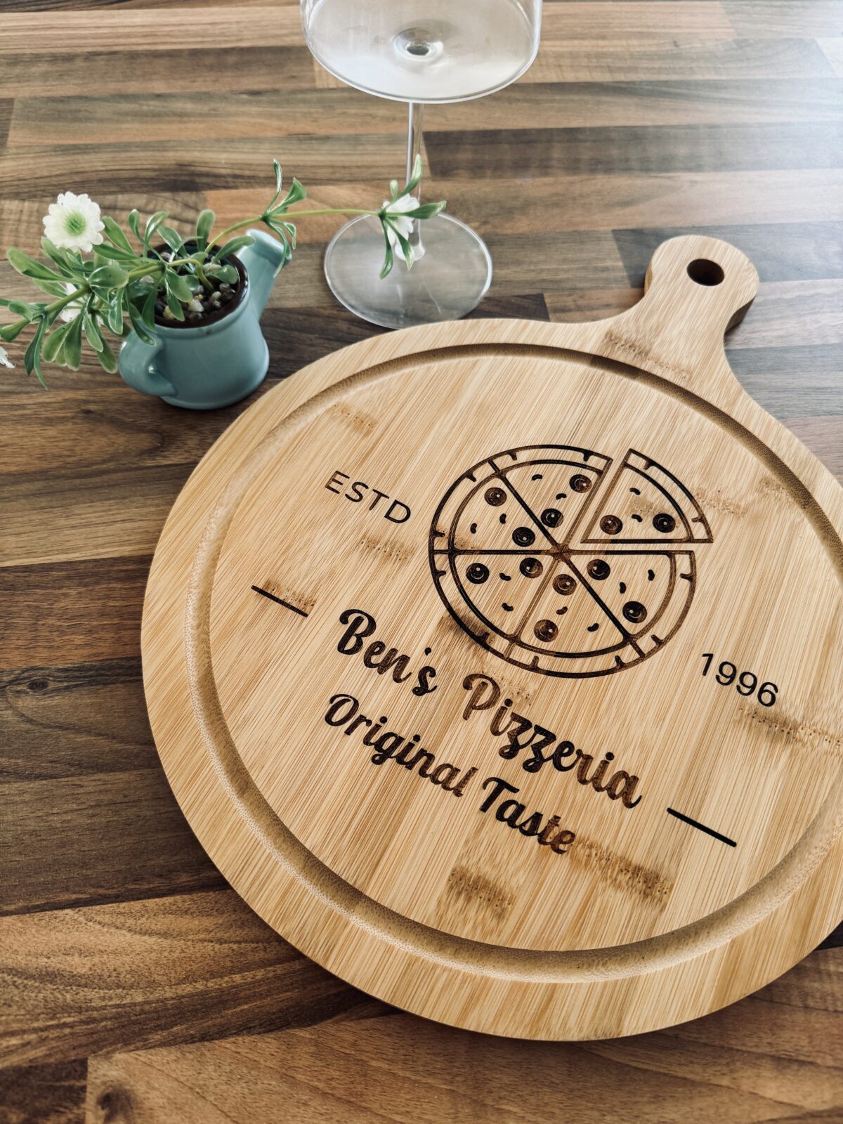 Chunky Bamboo Wooden Pizza Board | Personalised Pizza Board | Gifts for Pizza Lovers | Custom Pizza Board | Pizza Present | Pizza Paddle