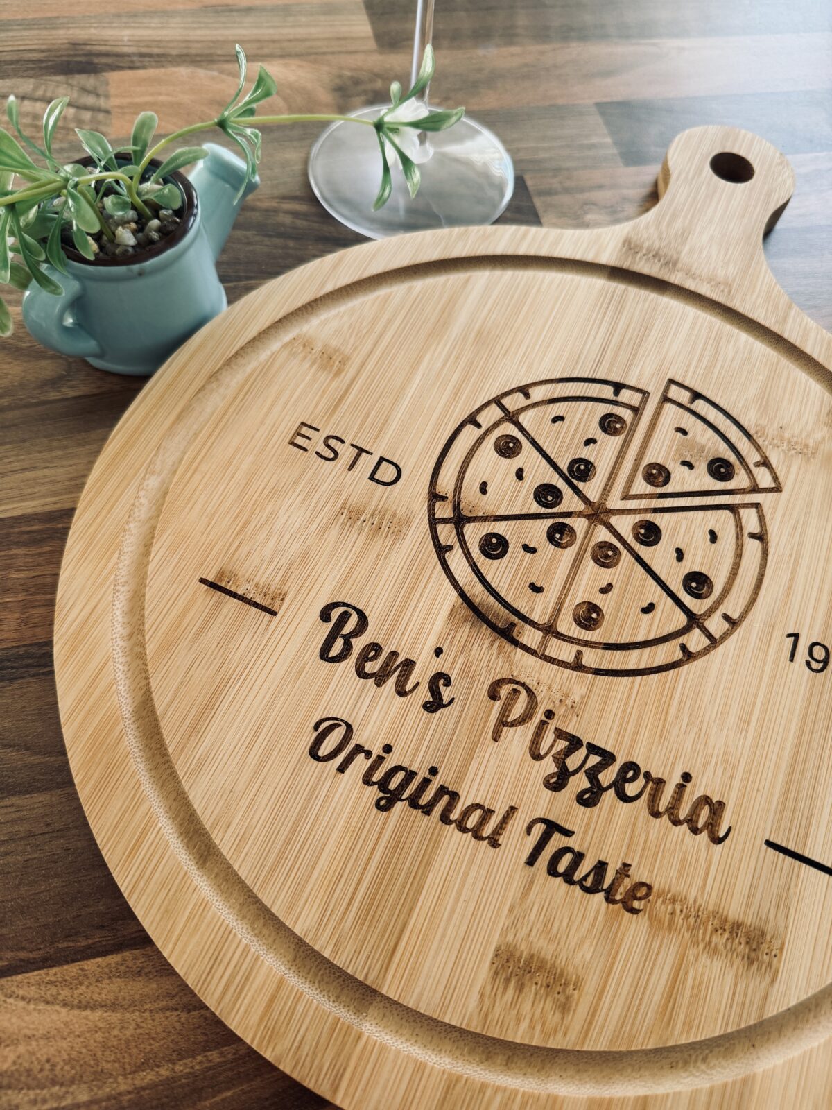 Chunky Bamboo Wooden Pizza Board | Personalised Pizza Board | Gifts for Pizza Lovers | Custom Pizza Board | Pizza Present | Pizza Paddle - Image 2