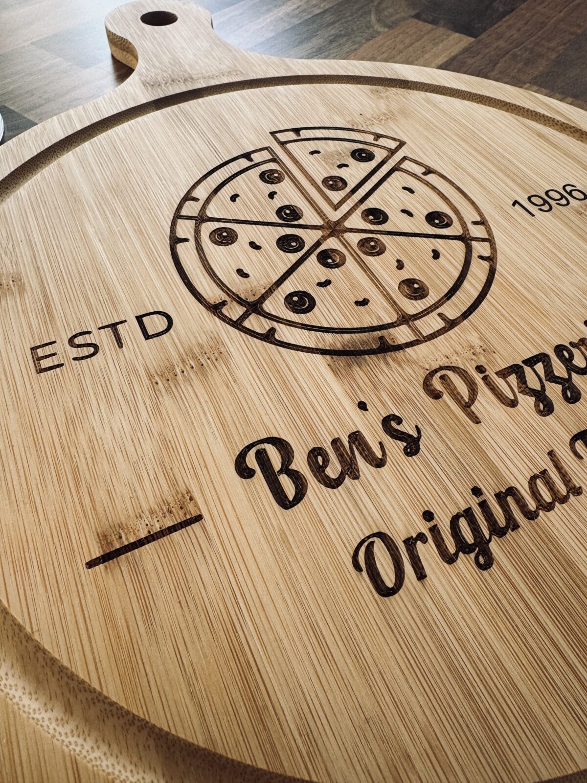 Chunky Bamboo Wooden Pizza Board | Personalised Pizza Board | Gifts for Pizza Lovers | Custom Pizza Board | Pizza Present | Pizza Paddle - Image 3
