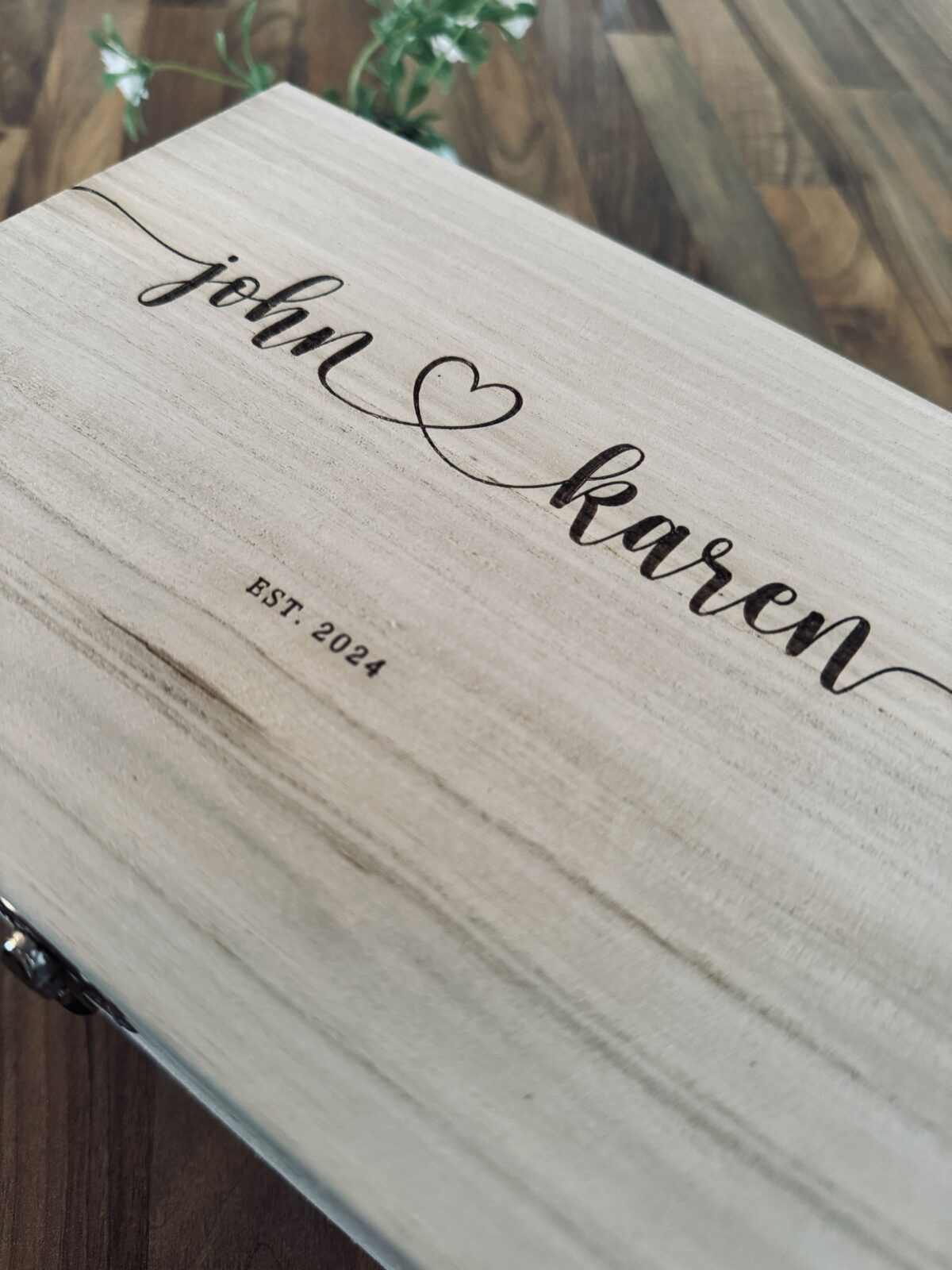Personalised Couple's Memory Box | Personalised Wooden Box | Wooden Gift Box | Wedding Box | Engraved Memory Box | Wedding Gift Idea - Image 4