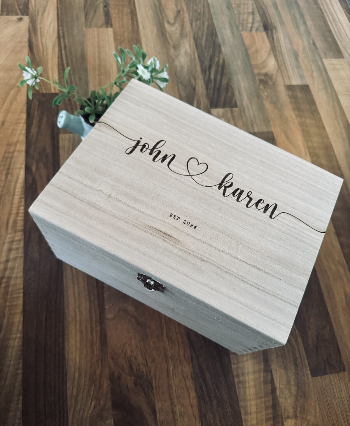 Personalised Couple's Memory Box | Personalised Wooden Box | Wooden Gift Box | Wedding Box | Engraved Memory Box | Wedding Gift Idea - Image 2