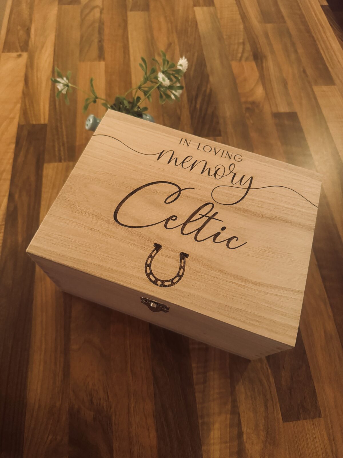 Personalised Memorial Wooden Horse Memory Box | Memorial Keepsake Box | Personalised Pet Box | Remembrance Keepsake Box | Bereavement Gift