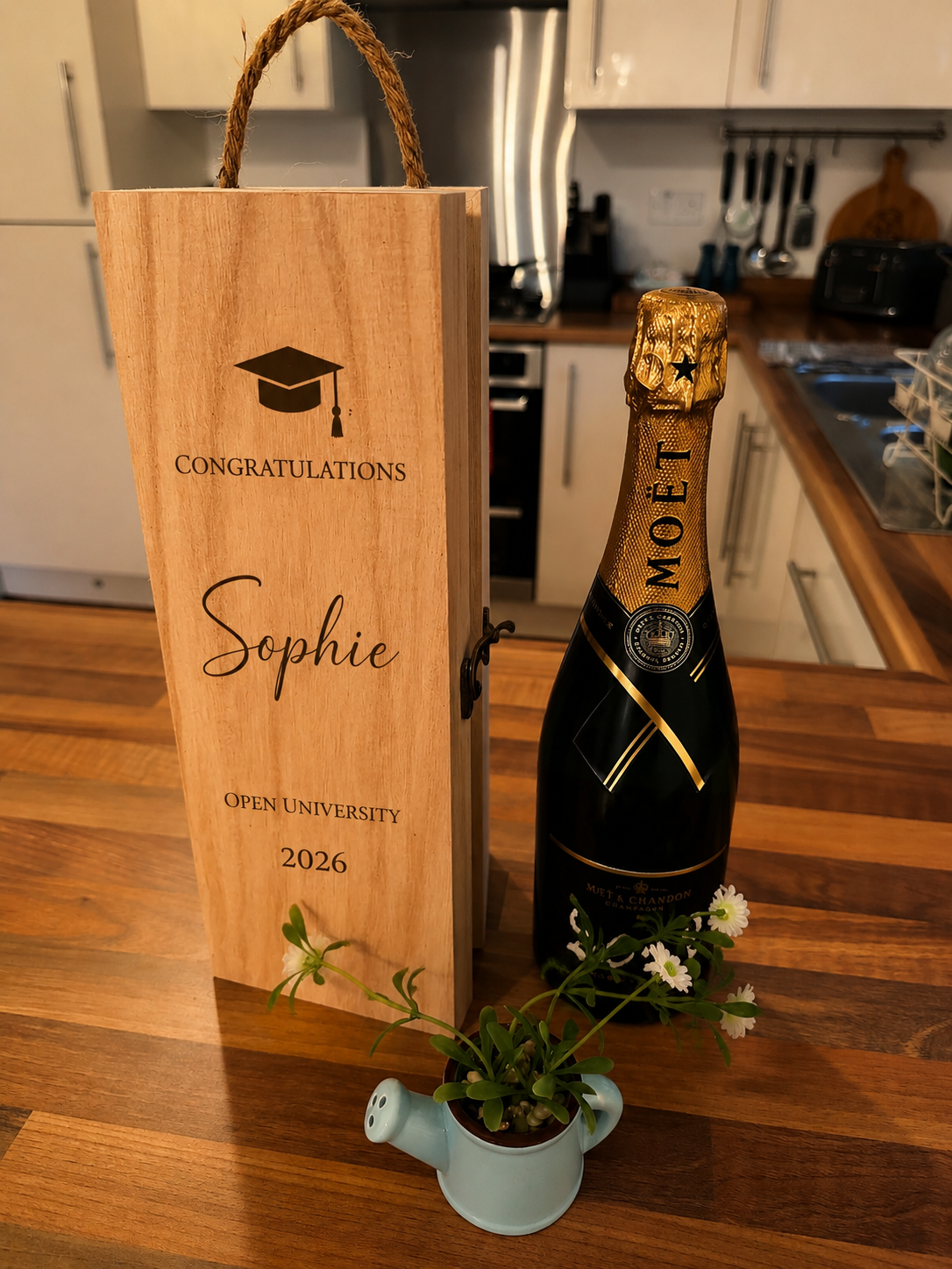 Personalised Graduation Wine Box | Personalised Wooden Wine Box | Wooden Gift Box | Wooden Bottle Box | Engraved Wine Box | University Gift Idea