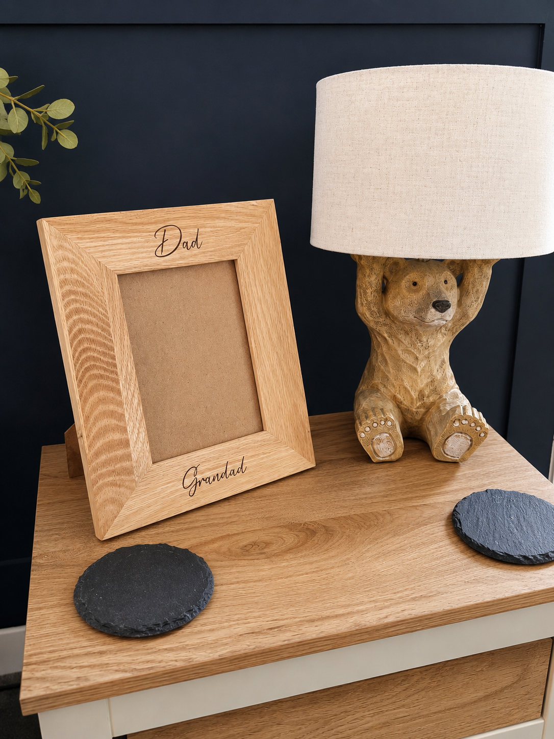 Personalised Solid Oak Wooden Photo Frame | Engraved Photo Frame - Image 2