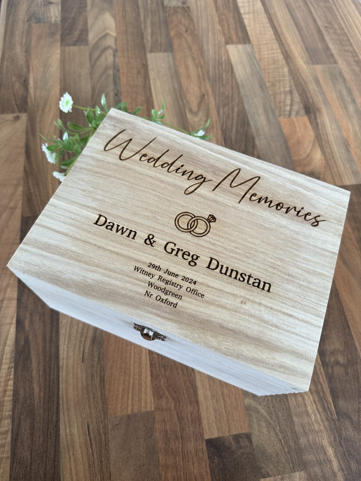 Personalised Wedding Day Memory Box | Personalised Wooden Box | Wooden Gift Box | Wedding Box | Engraved Memory Box | Wedding Gift Idea - Image 2