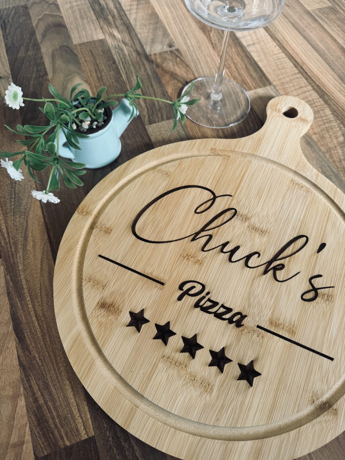 Chunky Bamboo Wooden Pizzeria Board | Personalised Pizza Board | Gifts for Pizza Lovers | Custom Wooden Pizza Board | Pizza Present | Pizza Paddle - Image 2