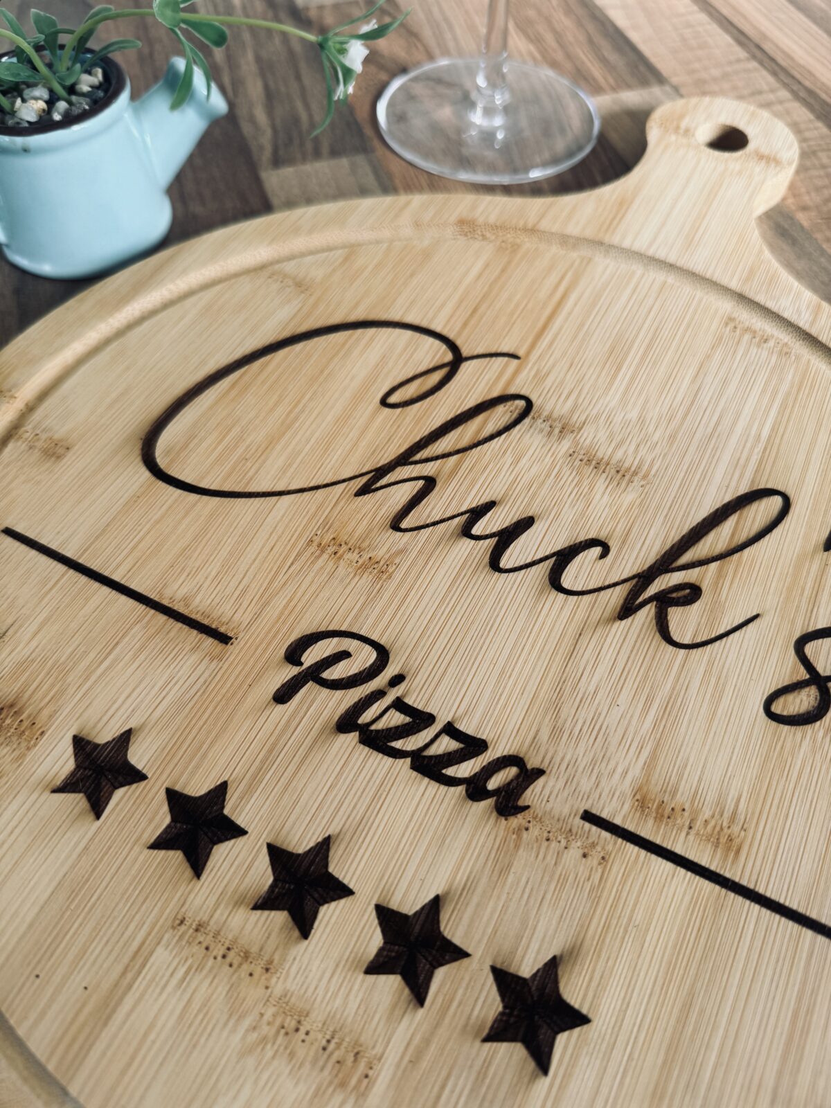 Chunky Bamboo Wooden Pizzeria Board | Personalised Pizza Board | Gifts for Pizza Lovers | Custom Wooden Pizza Board | Pizza Present | Pizza Paddle - Image 4