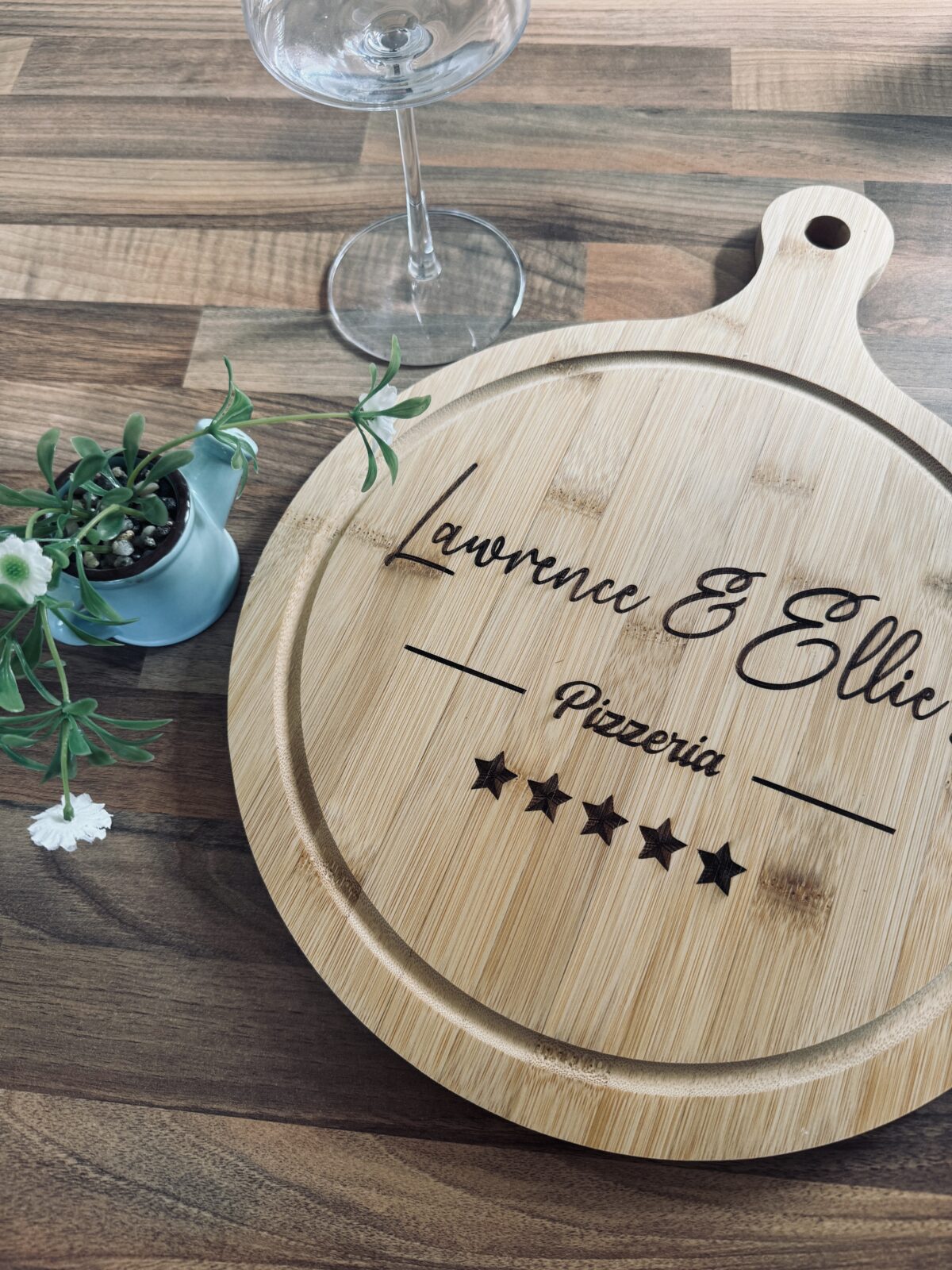 Chunky Bamboo Wooden Pizzeria Board | Personalised Pizza Board | Gifts for Pizza Lovers | Custom Wooden Pizza Board | Pizza Present | Pizza Paddle