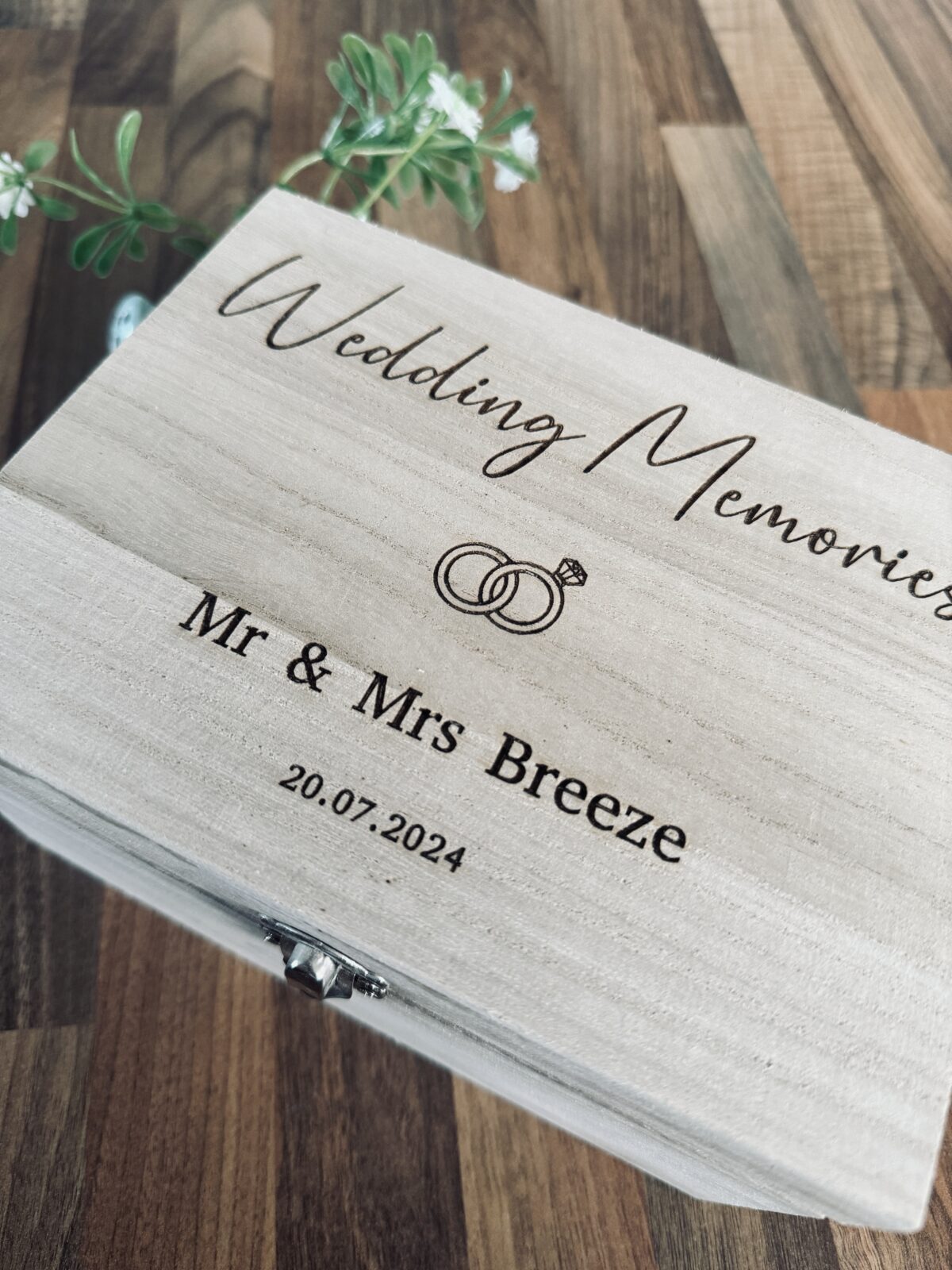 Personalised Wedding Day Memory Box | Personalised Wooden Box | Wooden Gift Box | Wedding Box | Engraved Memory Box | Wedding Gift Idea - Image 3