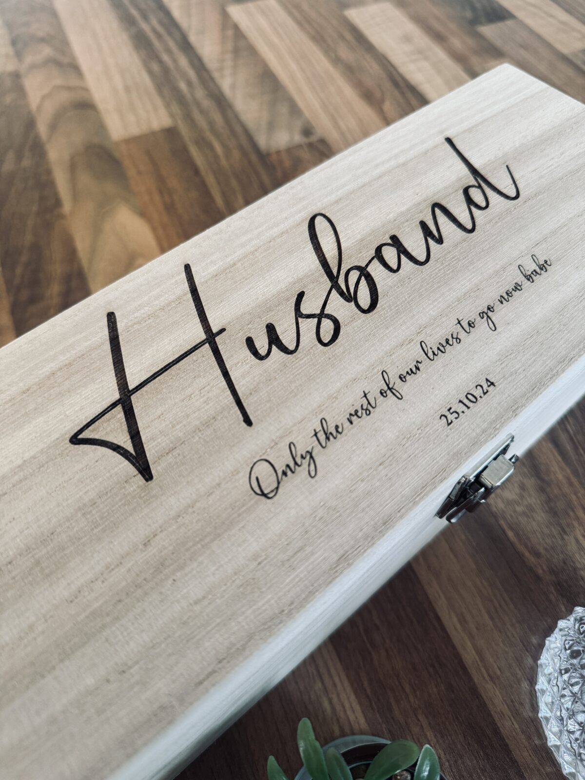 Personalised Name & Message Bottle Box | Personalised Wooden Bottle Box | Wooden Gift Box | Engraved Spirit Bottle Box | Spirit Gift Idea - Image 3