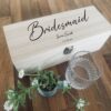 Personalised Bridesmaid Bottle Box | Personalised Wooden Whiskey / Gin Box | Wooden Bottle Box | Engraved Bottle Box | Wedding Gift Idea