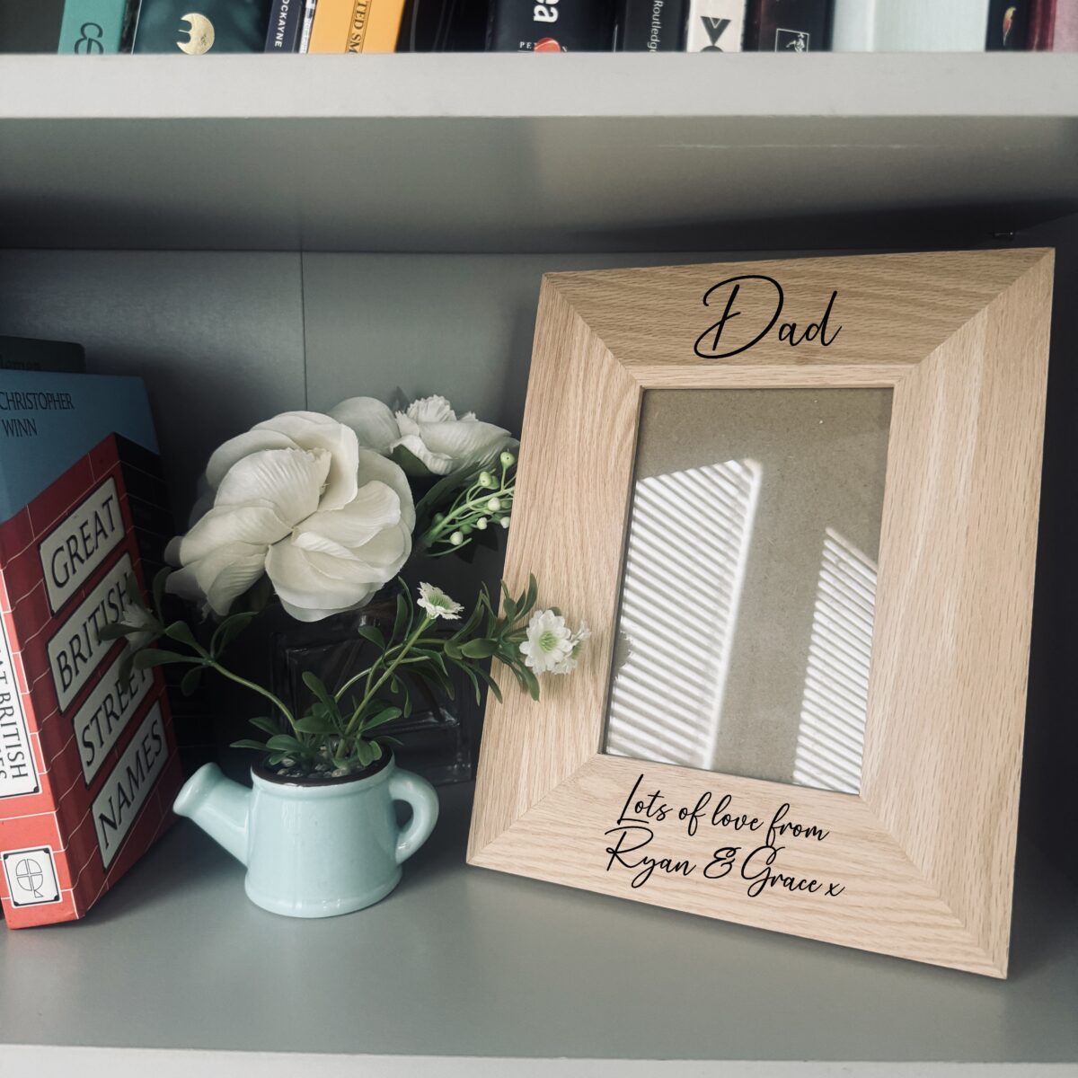 Personalised Solid Oak Wooden Photo Frame | Gift for Couples | Valentine Gift / Anniversary / Birthday / Wedding Gift | Engraved Photo Frame