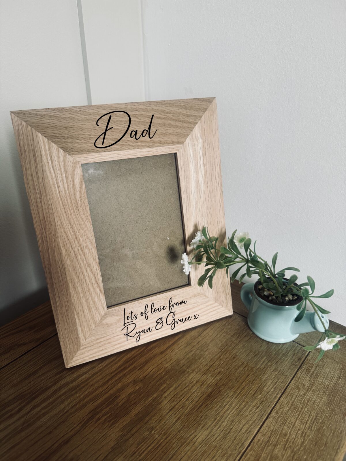 Personalised Solid Oak Wooden Photo Frame | Gift for Couples | Valentine Gift / Anniversary / Birthday / Wedding Gift | Engraved Photo Frame - Image 2