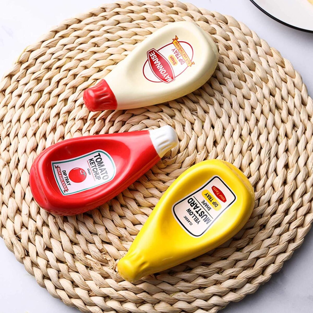 Seasoning Dish Soy Sauce Plates Ceramic Disc | Tomato, Mayonnaise, Mustard & Set Sauce Plate Salad Dressing | Side Dish Plate Table Decorations