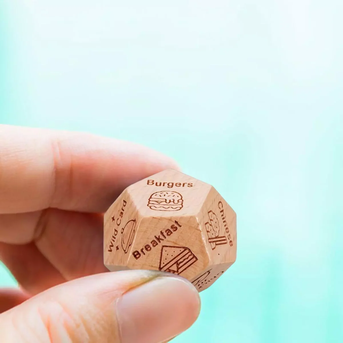 Date Night Dice For Couples Creative Wooden Food Decision | Couple Dating Dice With 12 Sides | Valentine's Day Gift For Husband Wife