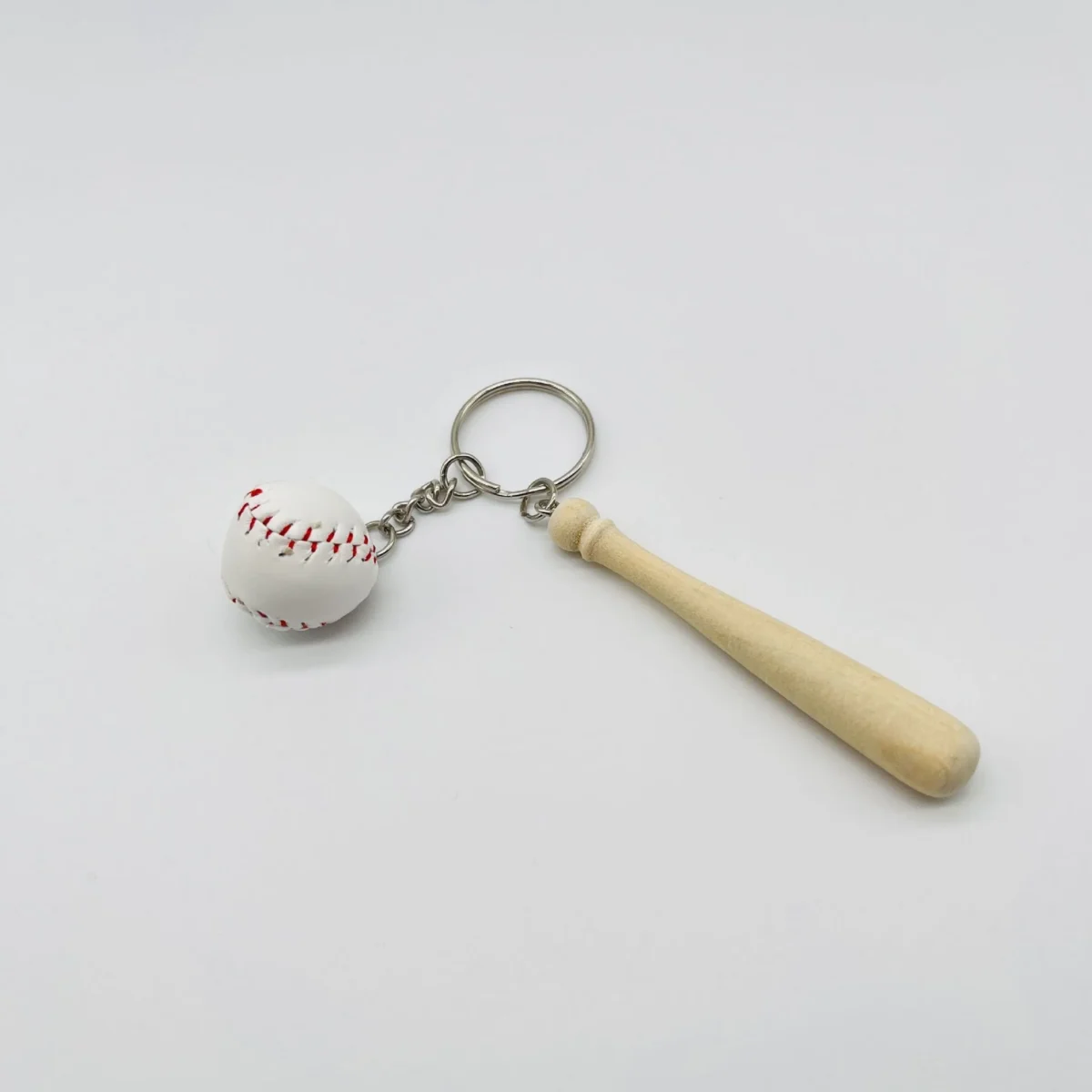 Mini Baseball Bat Keyring with Ball | Wooden Sports Keychain Gift | Baseball Keychain Gift | Sports Gift for Baseball Lovers and Fans
