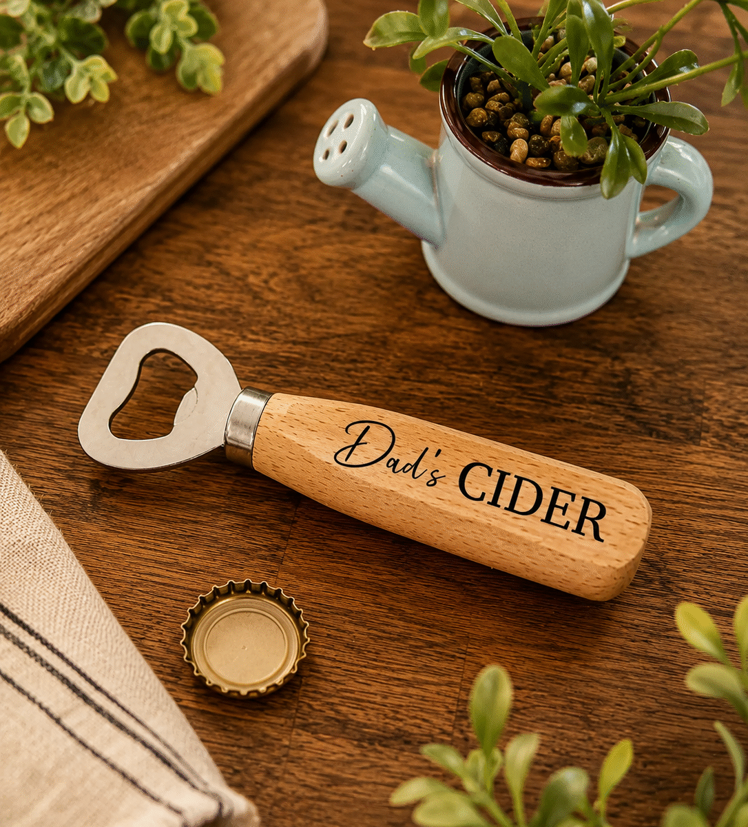 Personalised Cider Bottle Opener | Wooden Bottle Opener