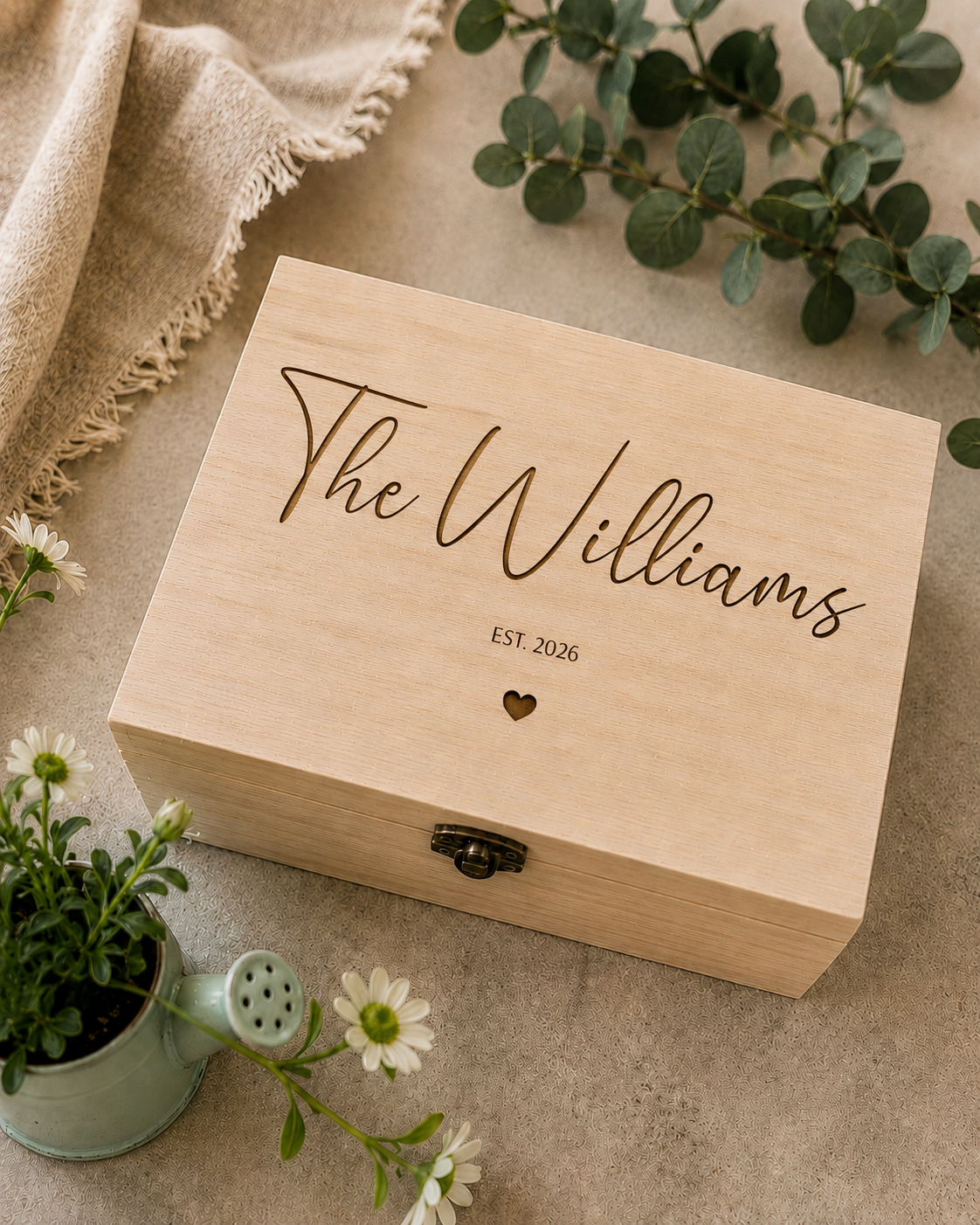 Personalised Family Memory Box | Engraved Family Name Box - Image 2